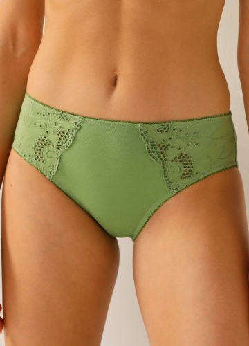 Sada 2 jednobarevných kalhotek midi Olbia zn. Confidence Lingerie s ažurovou výšivkou