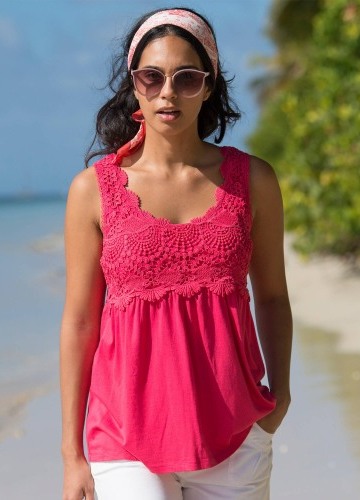 Dlouhý top s macramé