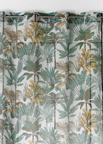 Záclona s potlačou palmových listov