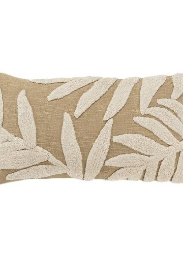 Obdĺžnikový vankúš s potlačou listov a optickým efektom