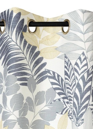 Záves s očkami a dvojfarebnou potlačou listov