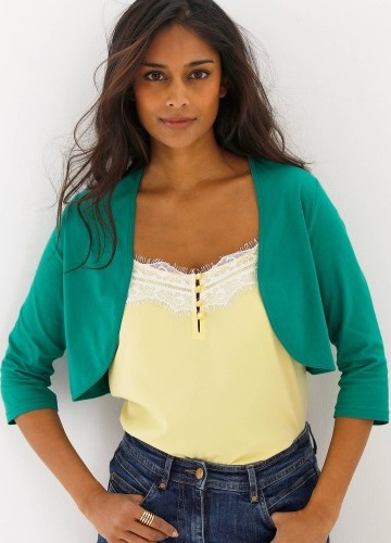 Jednobarevné bolerko s 3/4 rukávy