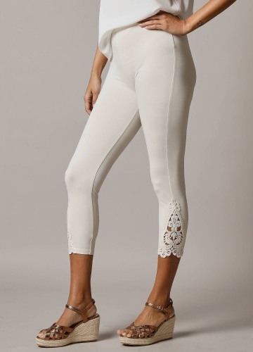 3/4 legíny s macramé a pružným pásom