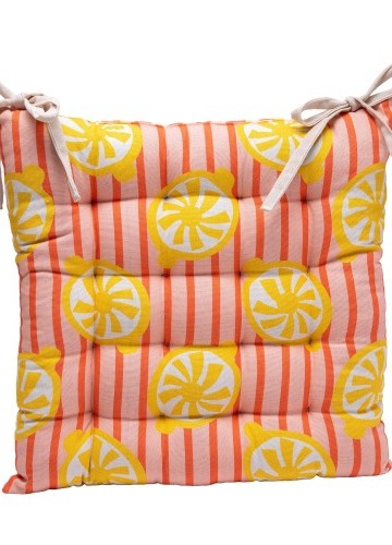 Súprava 2 sedákov na stoličku s obojstrannou potlačou citrónov