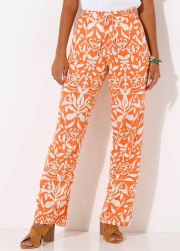 Široké splývavé kalhoty s potiskem