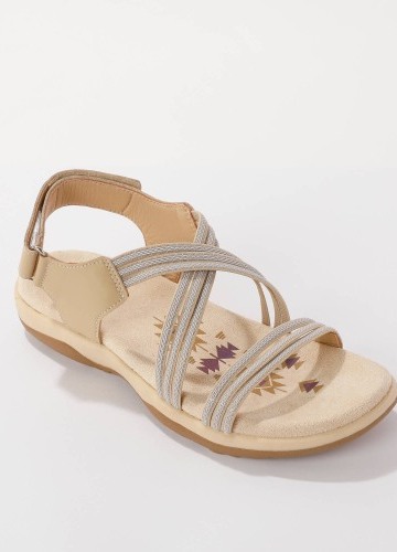 Sandály s pružnými pásky a zapínáním na suchý zip