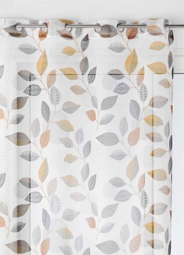 Záclona s potlačou lístkov