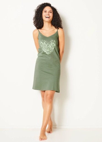 Krátká noční košilka, potisk Srdíčko