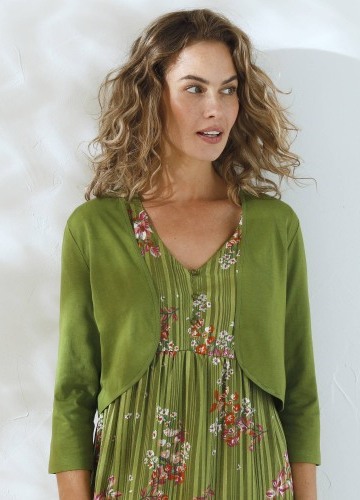 Jednobarevné bolerko s 3/4 rukávy