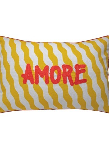 Obdĺžnikový vankúš s výšivkou Amore