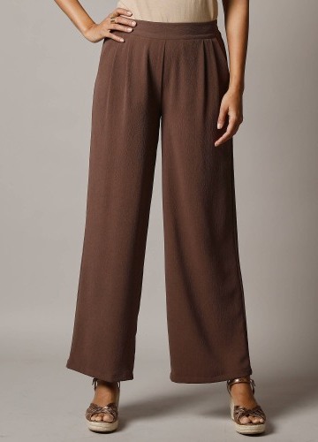 Široké krepové nohavice s vysokým pásom