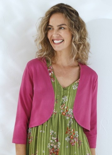 Jednobarevné bolerko s 3/4 rukávy