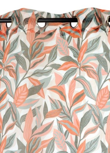 Etamínová záclona s potlačou listov