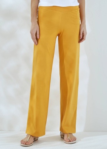 Široké žerzejové kalhoty s pružným pasem