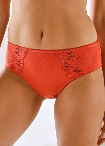 Sada 2 jednobarevných kalhotek midi Olbia zn. Confidence Lingerie s ažurovou výšivkou