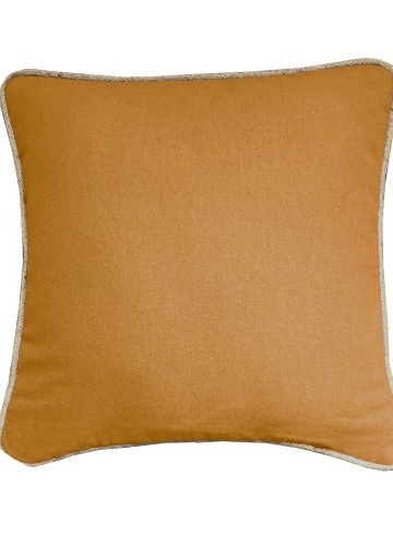 Jednobarevný polštářek s jutovým lemem