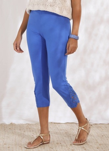 3/4 legíny s macramé a pružným pasem