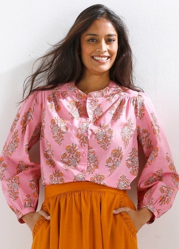 Blúzka s dlhými rukávmi a
potlačou