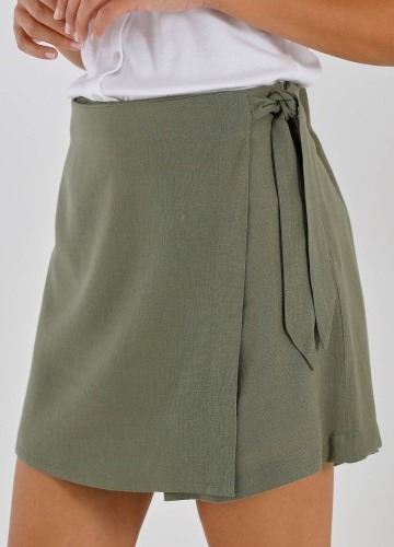 Sukňové šortky s prímesou ľanu