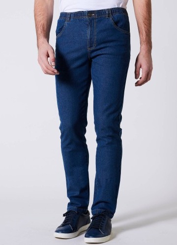 Rovné pružné pohodlné džínsy so 4 vreckami