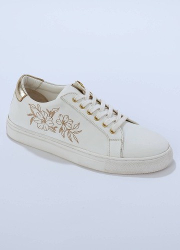 Tenisky s výšivkou a zipem