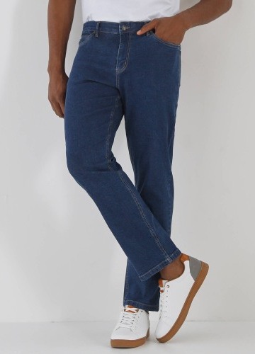 Rovné džínsy s komfortným pásom
a 5 vreckami