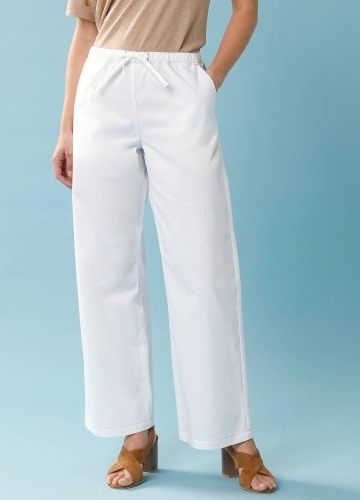 Široké kalhoty z lehkého denimu, pro malou postavu