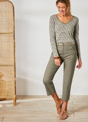 Rovné strečové 7/8 kalhoty