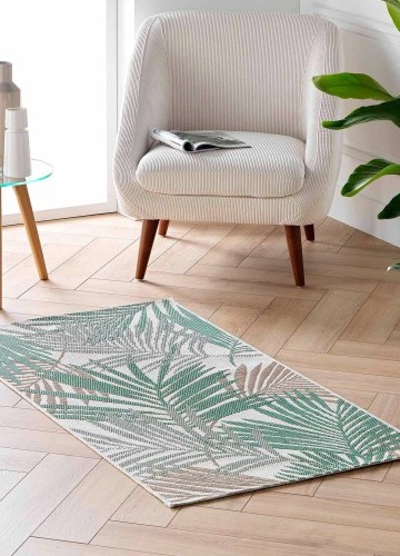 Obdélníkový koberec s tropickým motivem