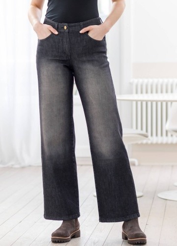 Široké denimové kalhoty s 5 kapsami