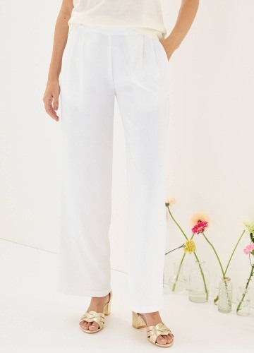 Široké krepové nohavice s vysokým pásom