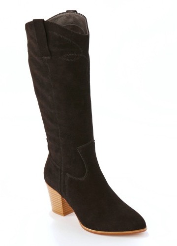 Kožené vysoké kovbojské kozačky na podpatku