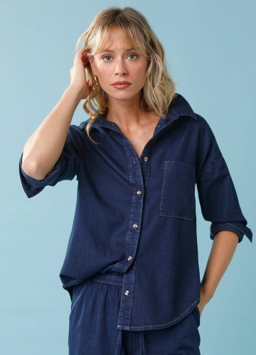 Džínová košile ve volném střihu, pro malou postavu