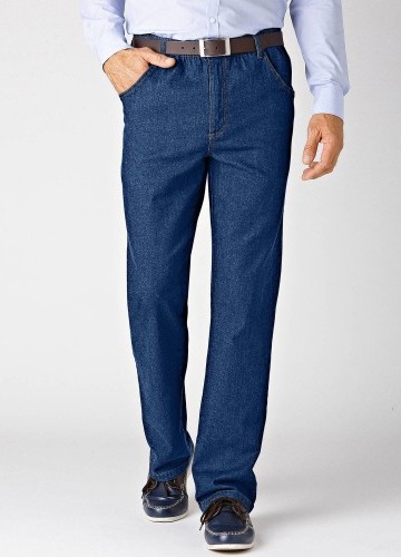 Rovné pružné pohodlné džínsy so 4 vreckami