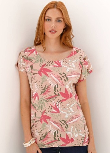 Tričko s potiskem a knoflíky na ramenou