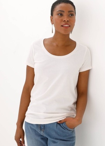 Jednobarevné tričko s kulatým výstřihem a krátkými rukávy