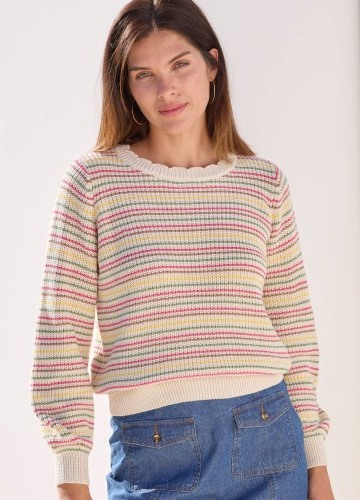 Pulovr s barevnými proužky