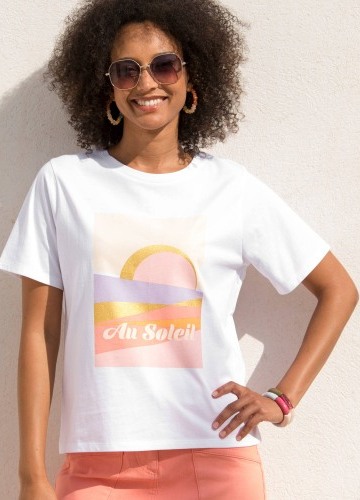 Voľné tričko s potlačou