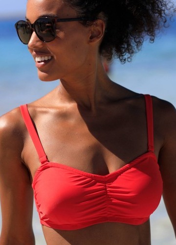 Plavková bandeau podprsenka Solaro s kosticami