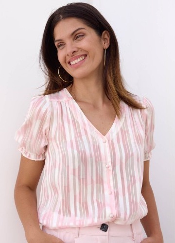 Voálová halenka na knoflíčky s potiskem