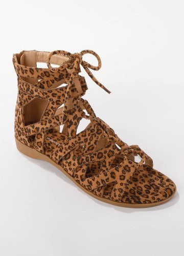 Remienkové sandále, leopardia potlač