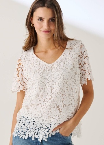 Krajková halenka s výstřihem do V