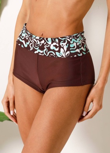 Plavkové nastaviteľné boxerky Saravia s potlačou