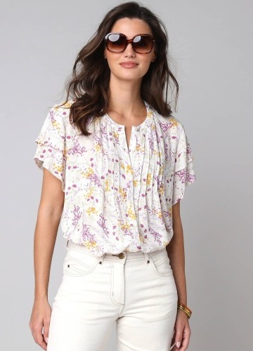 Košilová halenka s potiskem květin
