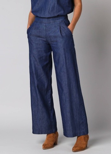 Široké denimové nohavice