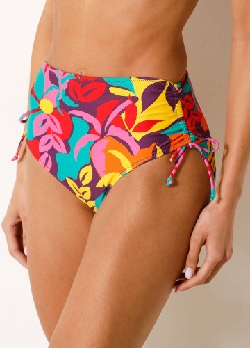 Plavkové vysoké kalhotky s potiskem Cayetana