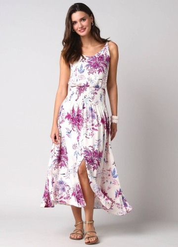 Dlouhá sukně s potiskem rostlin