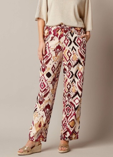 Vzdušné široké kalhoty s potiskem