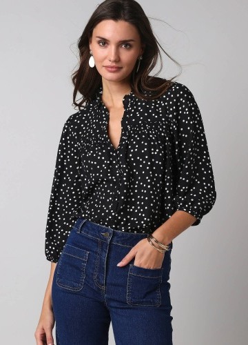 Košilová propínací halenka se žabičkováním