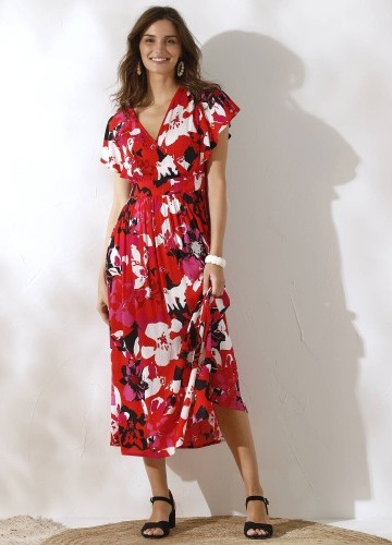 Šaty s překřížením a potiskem